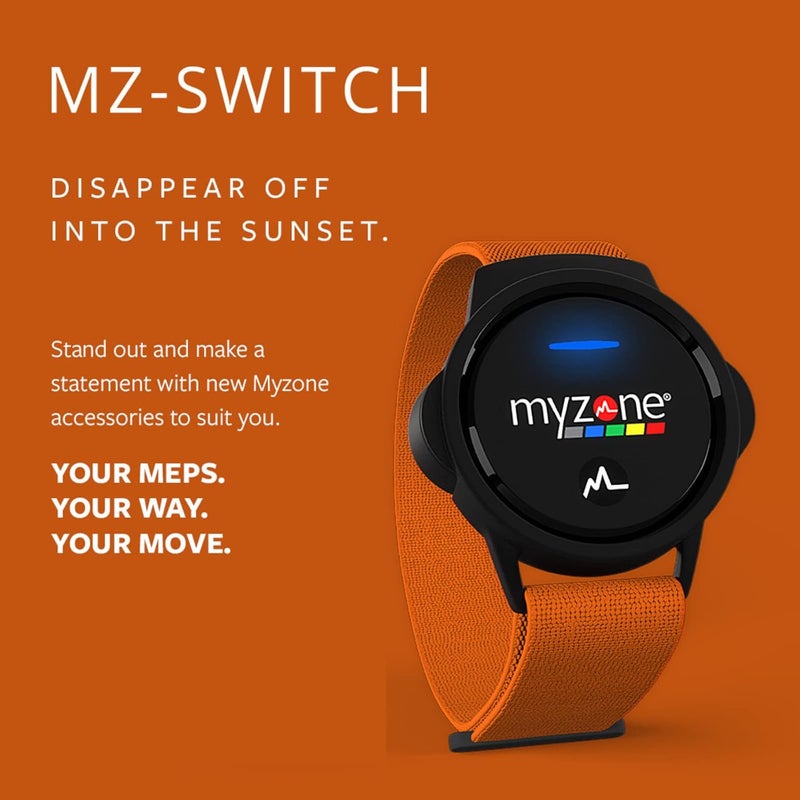 MYZONE MZ-Switch Replacement Arm & Wrist Straps - Orange - Vibrant, Adjustable & Comfortable Replacement Fitness Band for the MZ-Switch - Image 3